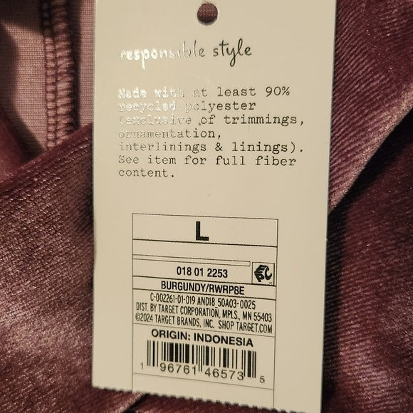 A New Day Purple Velvet Sleeveless Top Size Large NWT