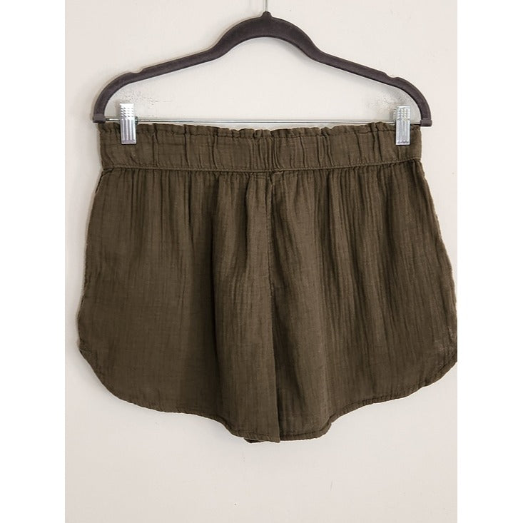 Universal Thread Army Green Cotton Gauze Shirt and Shorts Set Size Medium NWT