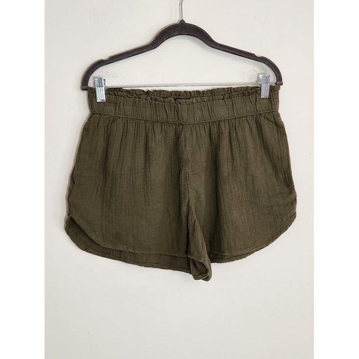 Universal Thread Army Green Cotton Gauze Shirt and Shorts Set Size Medium NWT