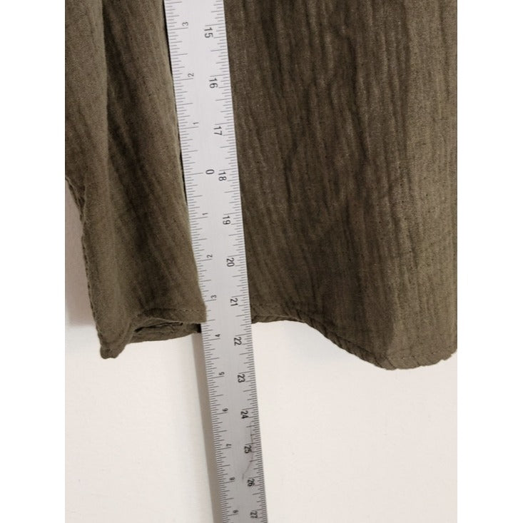 Universal Thread Army Green Cotton Gauze Shirt and Shorts Set Size Medium NWT