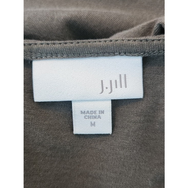 J. Jill Olive Green Embroidered Tunic Tee Size Medium