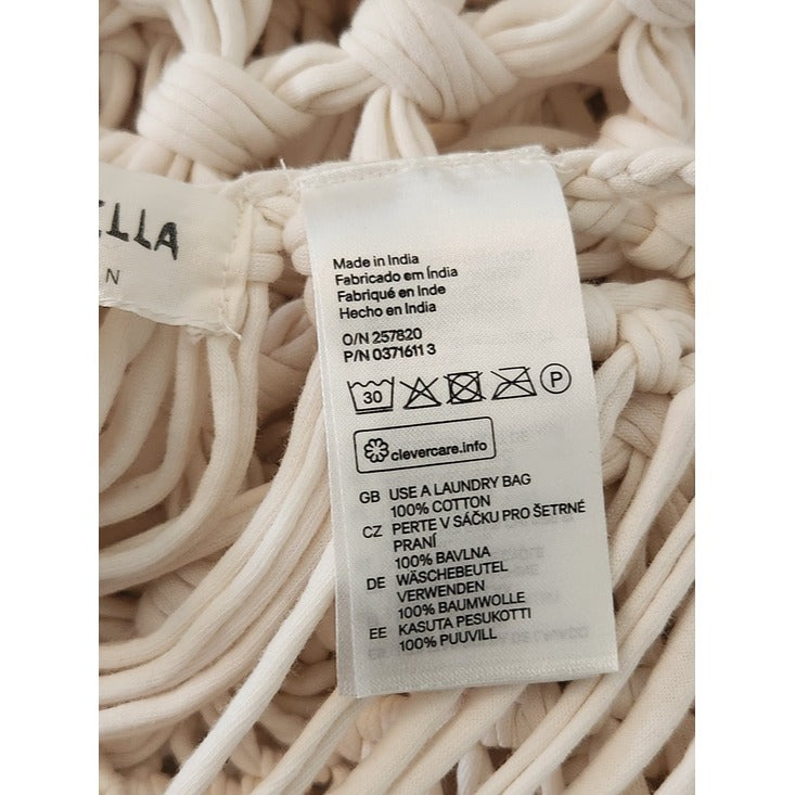 H&M Coachella Cream Macrame Fringe Boho Vest Size Large