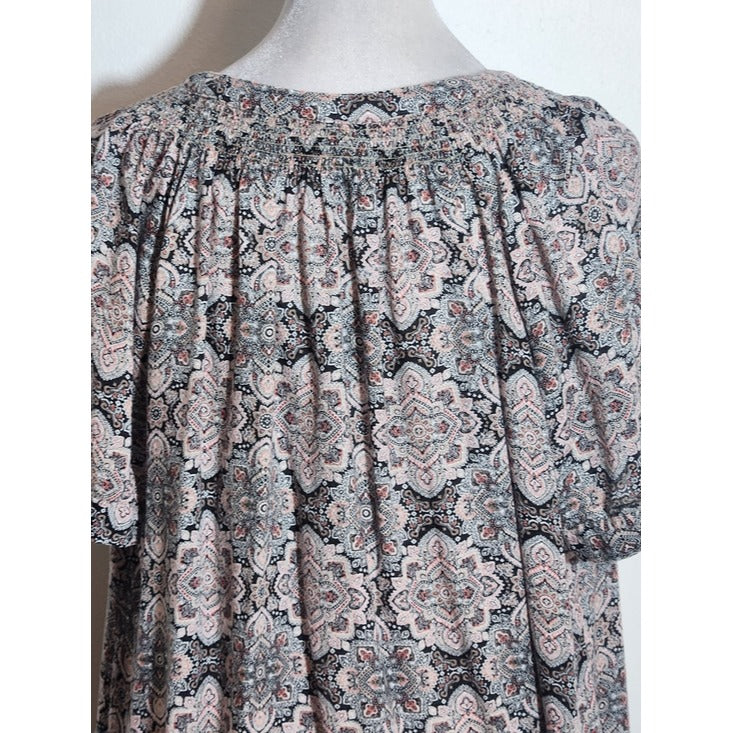 Westport Pink and Black Paisley Button-Up Blouse Size 1X