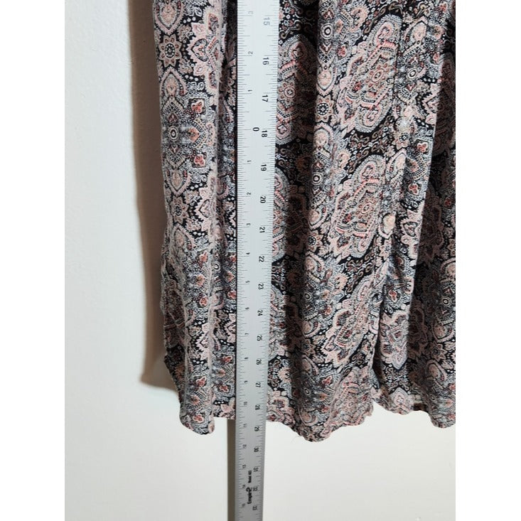 Westport Pink and Black Paisley Button-Up Blouse Size 1X