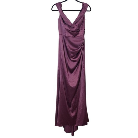 Galina Signature Purple Satin Evening Gown NWT Size 6 Purple Prom Dress