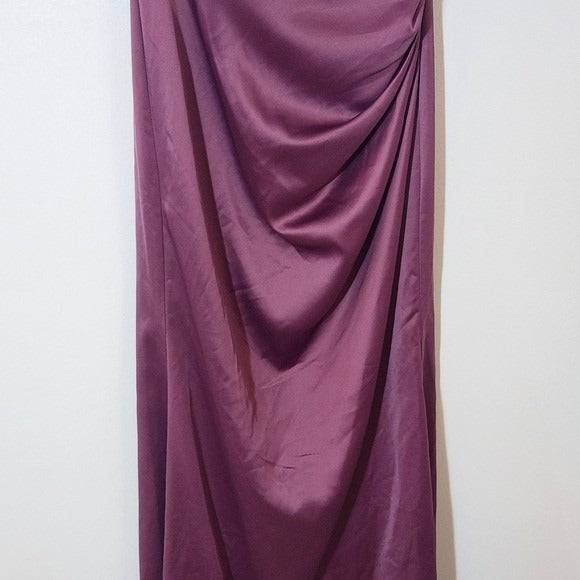 Galina Signature Purple Satin Evening Gown NWT Size 6 Purple Prom Dress