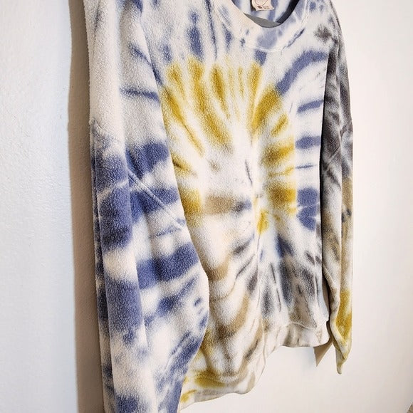 Urban Renewal Distressed Blue and Gold Tie-Dye Sweatshirt Size 2X