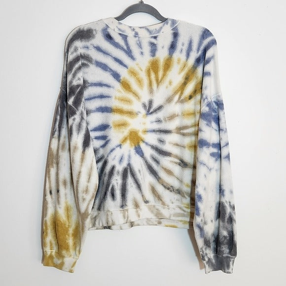 Urban Renewal Distressed Blue and Gold Tie-Dye Sweatshirt Size 2X
