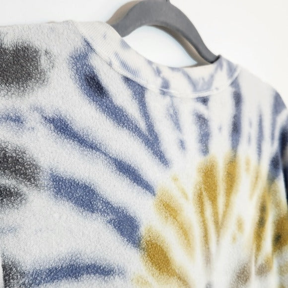 Urban Renewal Distressed Blue and Gold Tie-Dye Sweatshirt Size 2X