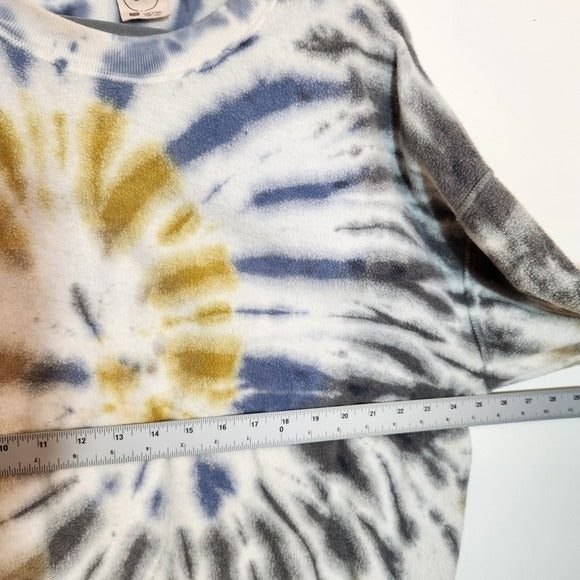 Urban Renewal Distressed Blue and Gold Tie-Dye Sweatshirt Size 2X