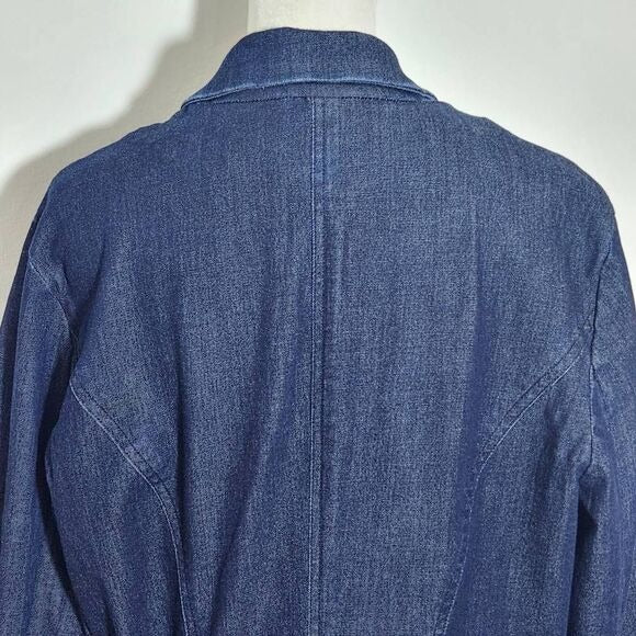 Cato Dark Wash Denim Jacket Size Large 3/4 Sleeve Denim Blazer