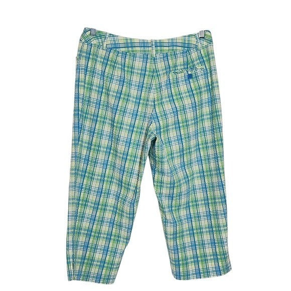 Talbots Green and Blue Plaid Pedal Pushers Size 10 Preppy Plaid Pants