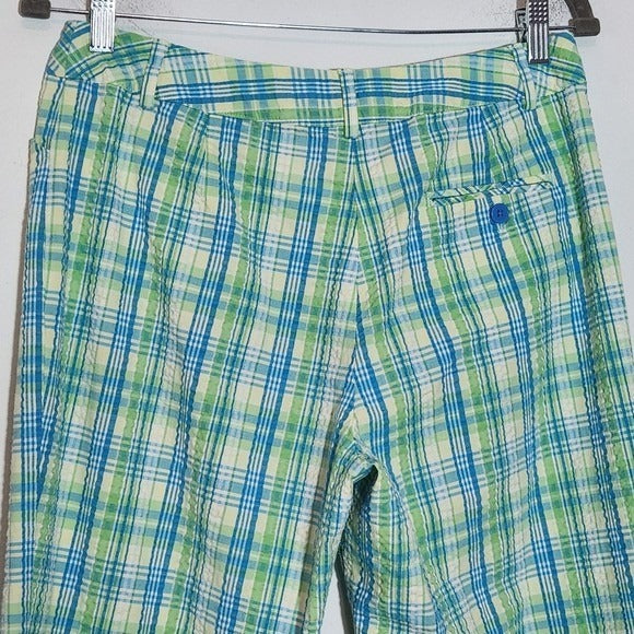 Talbots Green and Blue Plaid Pedal Pushers Size 10 Preppy Plaid Pants