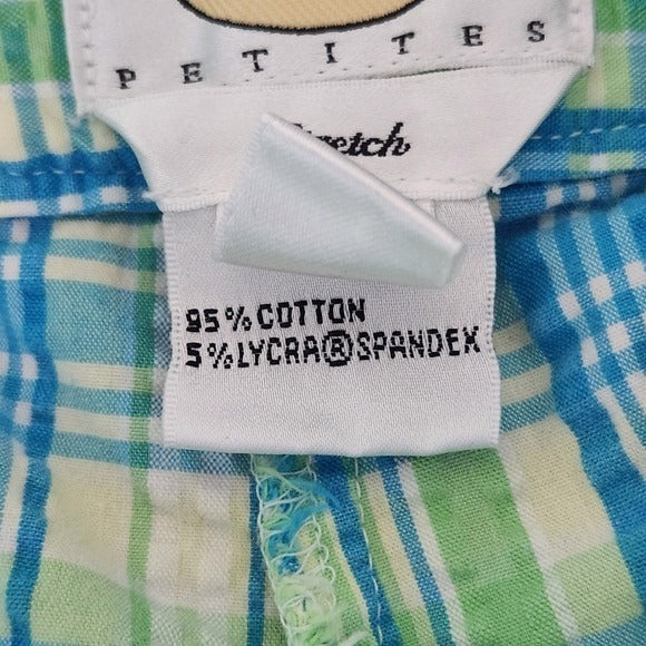 Talbots Green and Blue Plaid Pedal Pushers Size 10 Preppy Plaid Pants