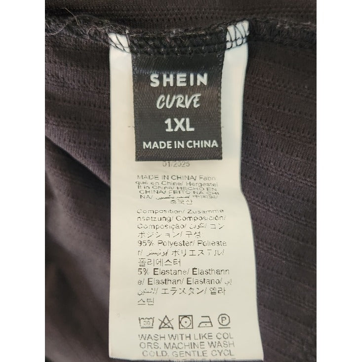 SHEIN Black Textured Ruffle Mini Skort Size 1XL