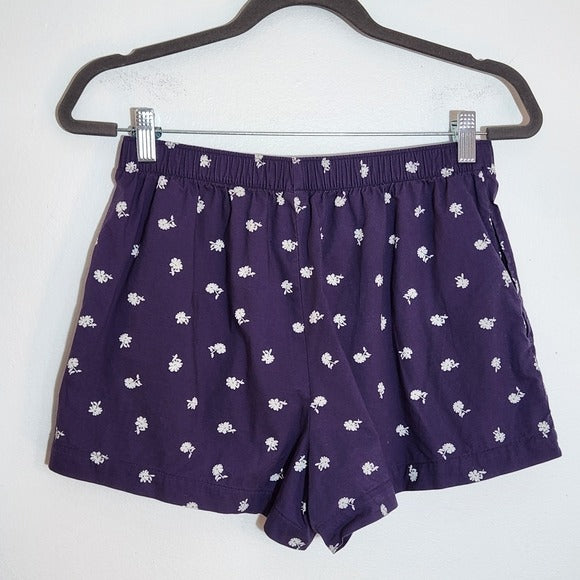 Victoria's Secret Dark Purple Floral Boxer Shorts Size Small