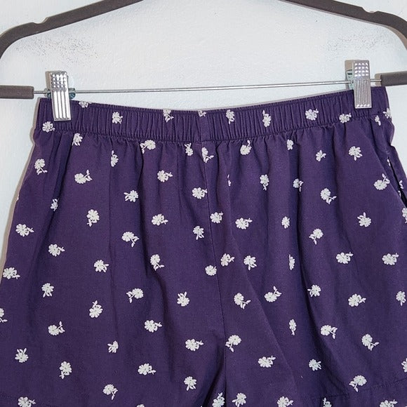 Victoria's Secret Dark Purple Floral Boxer Shorts Size Small