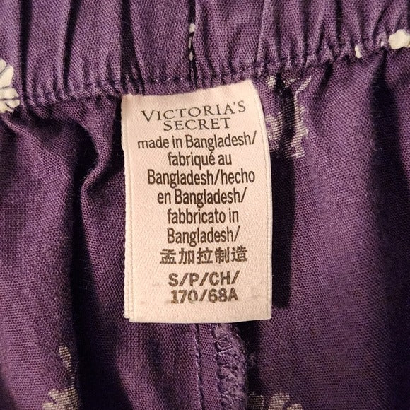 Victoria's Secret Dark Purple Floral Boxer Shorts Size Small