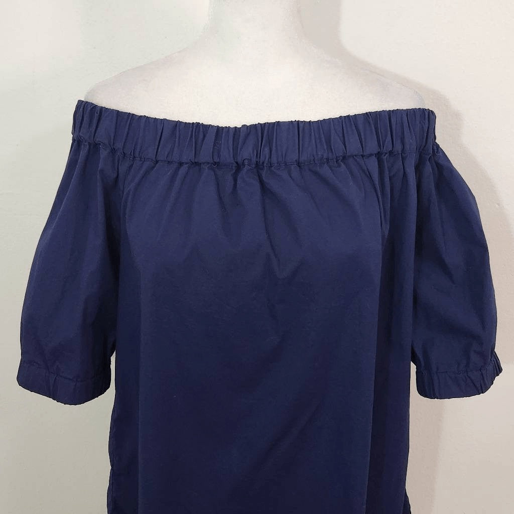 Michael Kors Navy Off the Shoulder Top Size Small Navy Blouse