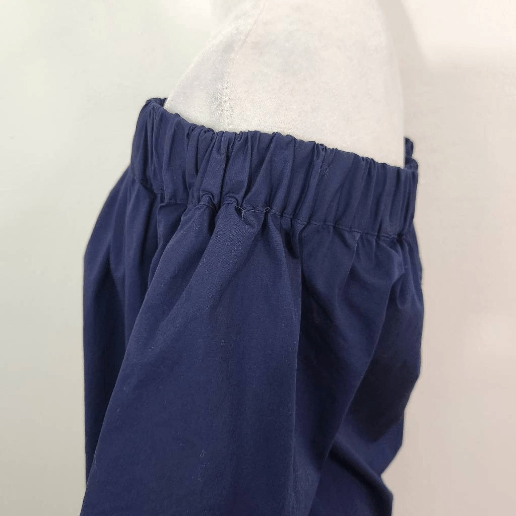 Michael Kors Navy Off the Shoulder Top Size Small Navy Blouse