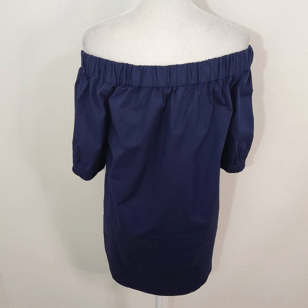Michael Kors Navy Off the Shoulder Top Size Small Navy Blouse