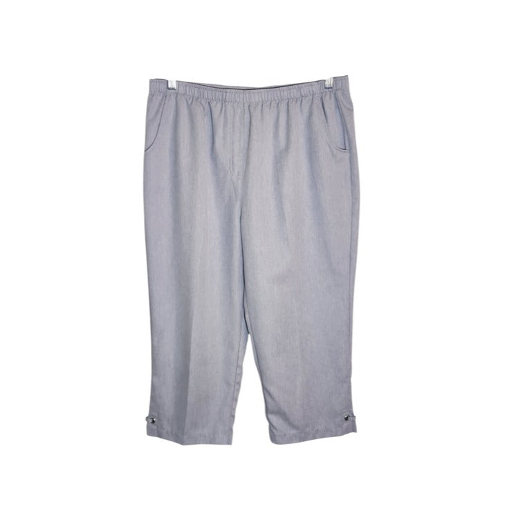 Allison Daley Gray Pull On Capri Pants with Elastic Waist Size 14