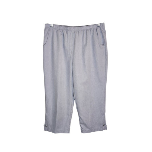Allison Daley Gray Pull On Capri Pants with Elastic Waist Size 14