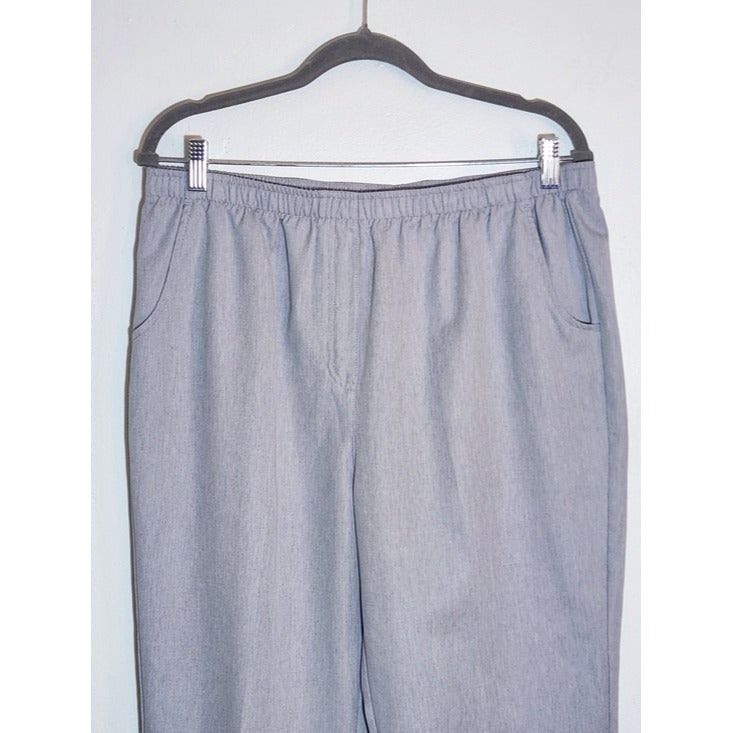 Allison Daley Gray Pull On Capri Pants with Elastic Waist Size 14