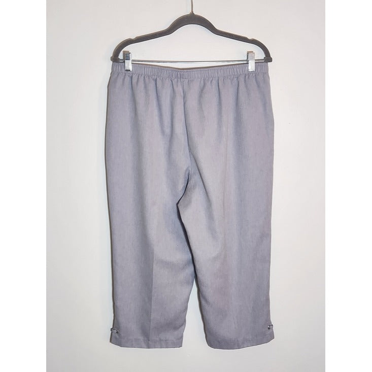 Allison Daley Gray Pull On Capri Pants with Elastic Waist Size 14