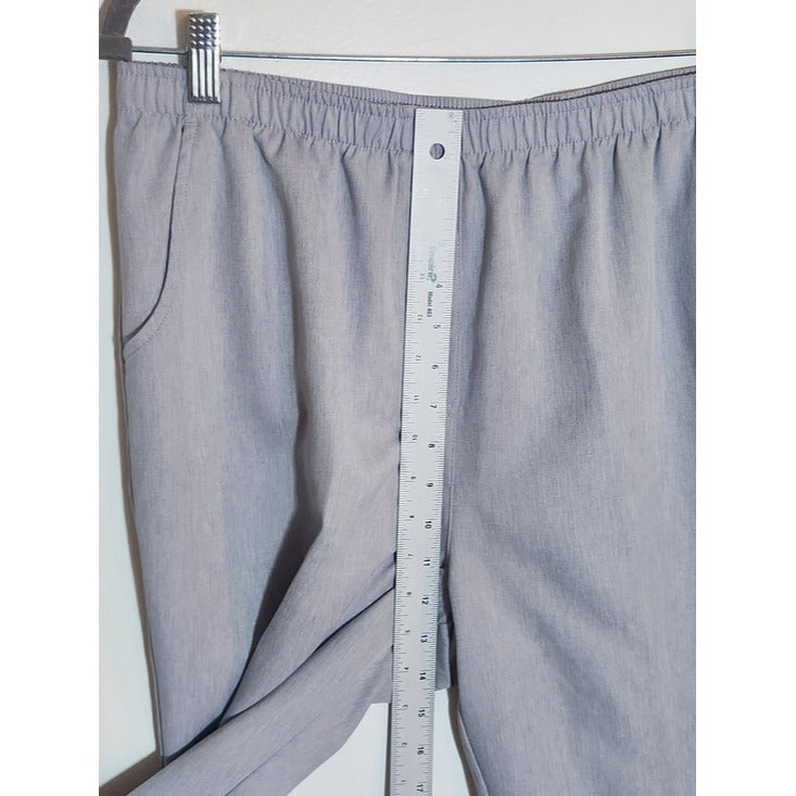 Allison Daley Gray Pull On Capri Pants with Elastic Waist Size 14