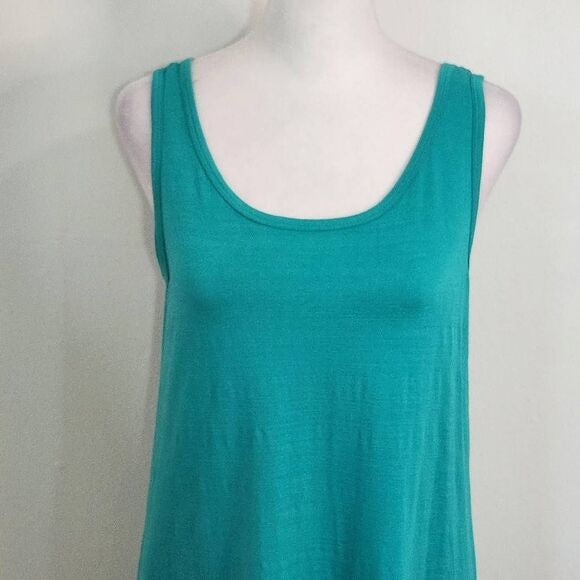 Cupio Turquoise Blue Tank Top Size Small Sharkbite Hem Blue Tunic