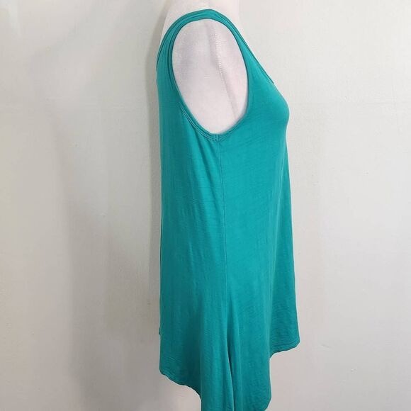 Cupio Turquoise Blue Tank Top Size Small Sharkbite Hem Blue Tunic