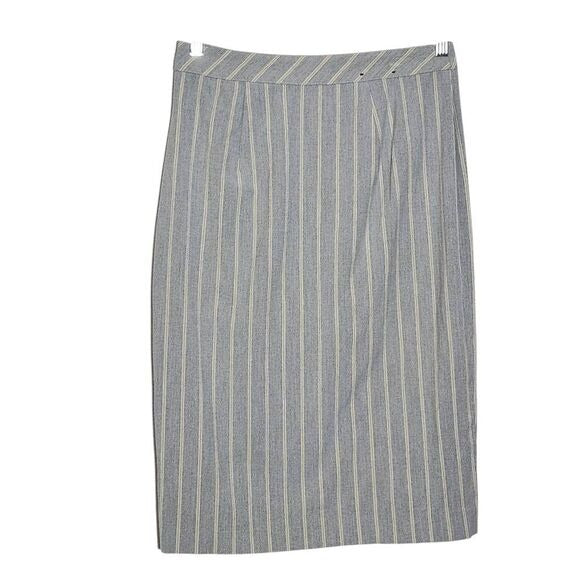 Banana Republic Gray Stripe Wrap Look Skirt Size 2 Preppy Straight Skirt