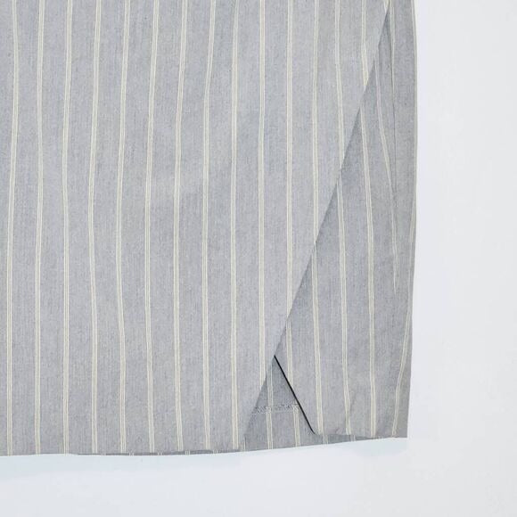 Banana Republic Gray Stripe Wrap Look Skirt Size 2 Preppy Straight Skirt