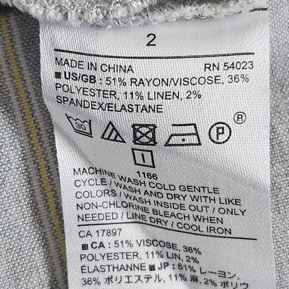 Banana Republic Gray Stripe Wrap Look Skirt Size 2 Preppy Straight Skirt