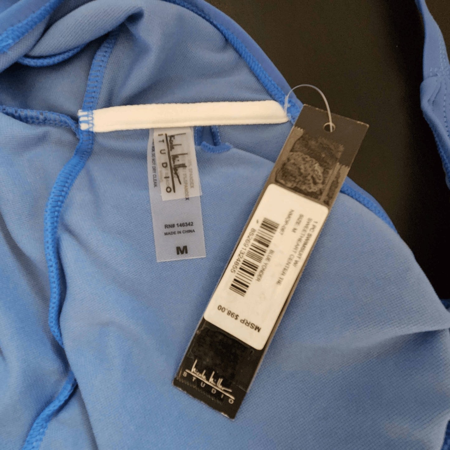 Nicole Miller One-Piece Blue Swimsuit Size Medium NWT Blue One-Piece Swimsuit