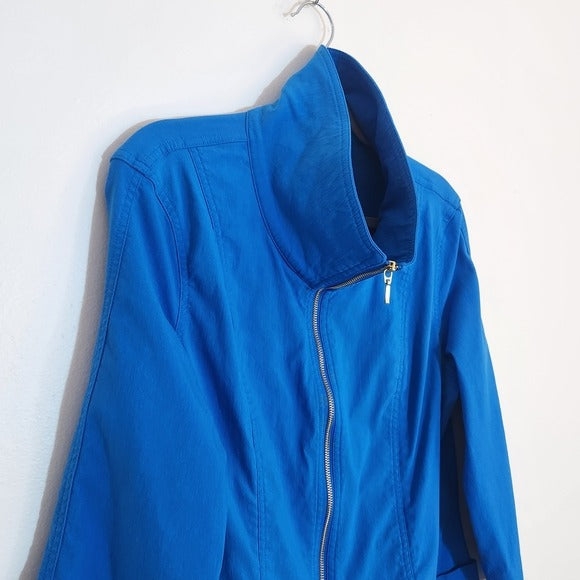 Attyre New York Blue Zip-Up Jacket Size Large