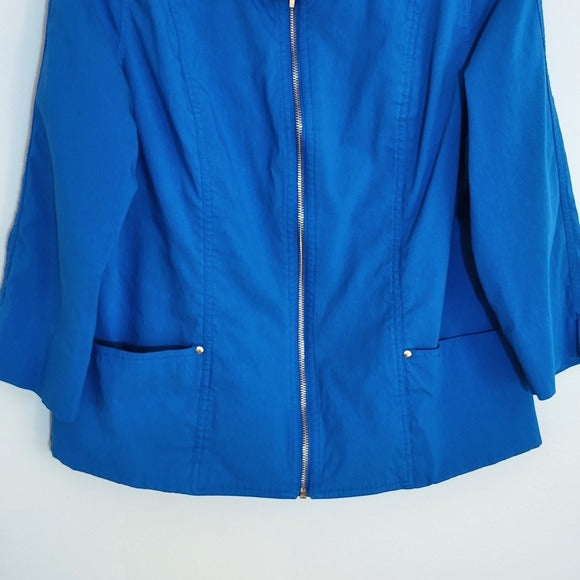 Attyre New York Blue Zip-Up Jacket Size Large