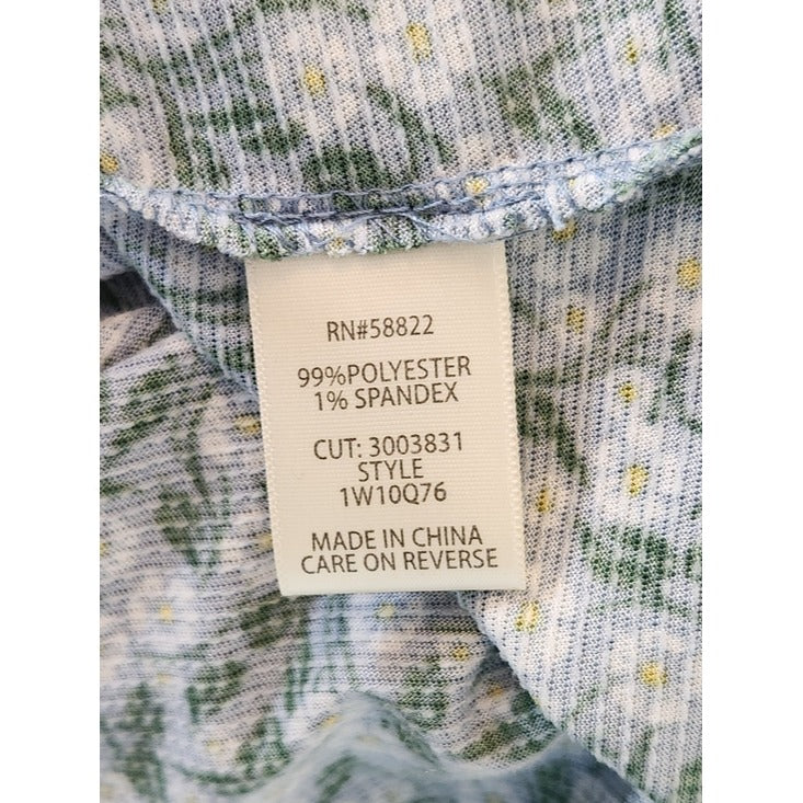 Max Studio Blue Floral Print Tunic Blouse Size 2X