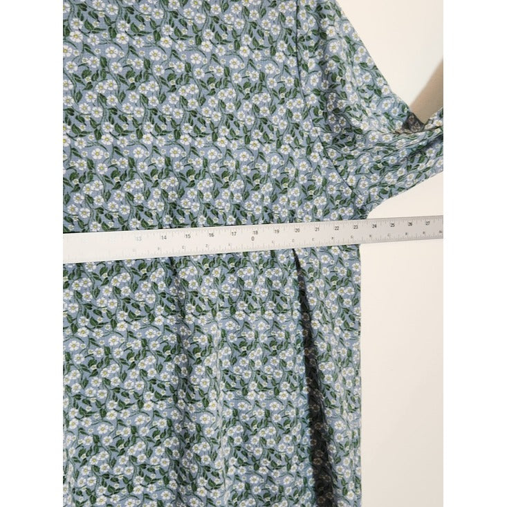 Max Studio Blue Floral Print Tunic Blouse Size 2X