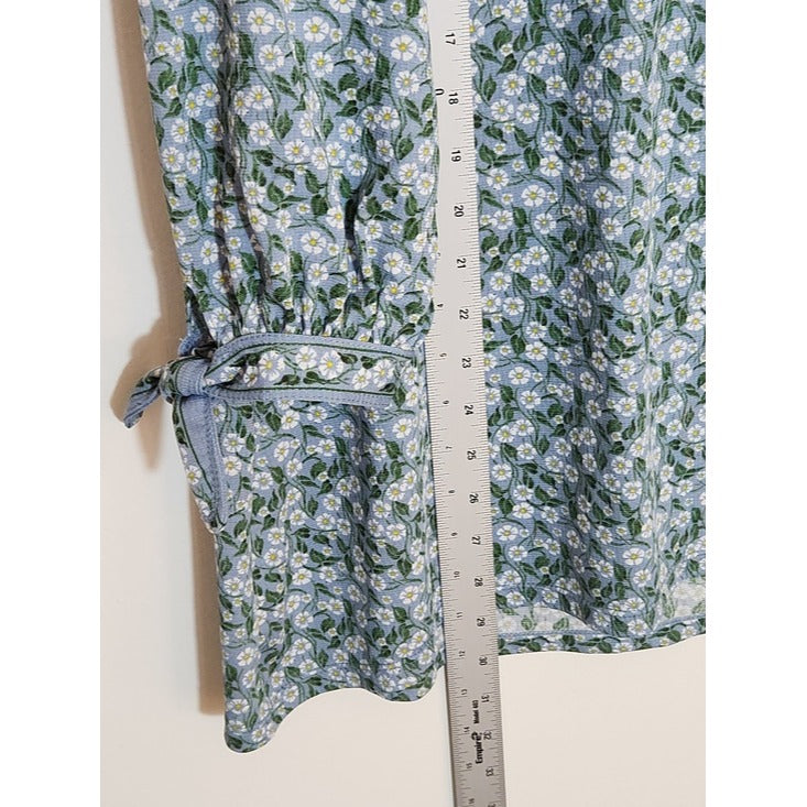 Max Studio Blue Floral Print Tunic Blouse Size 2X