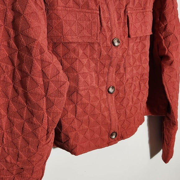 Privy Rust Red Cropped Textured Jacket Size Medium NWT