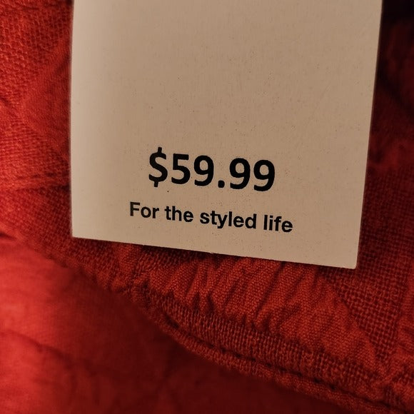 Privy Rust Red Cropped Textured Jacket Size Medium NWT