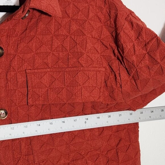 Privy Rust Red Cropped Textured Jacket Size Medium NWT