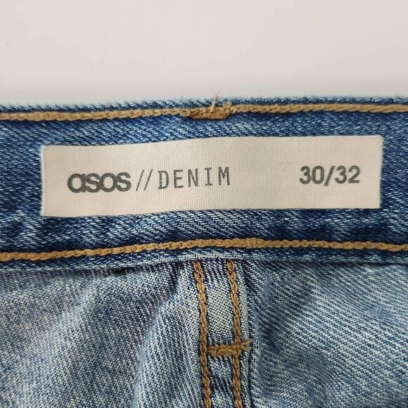 Asos Men's Distressed Jeans Size 30 X 32 ASOS Slim Leg Button-Fly Denim