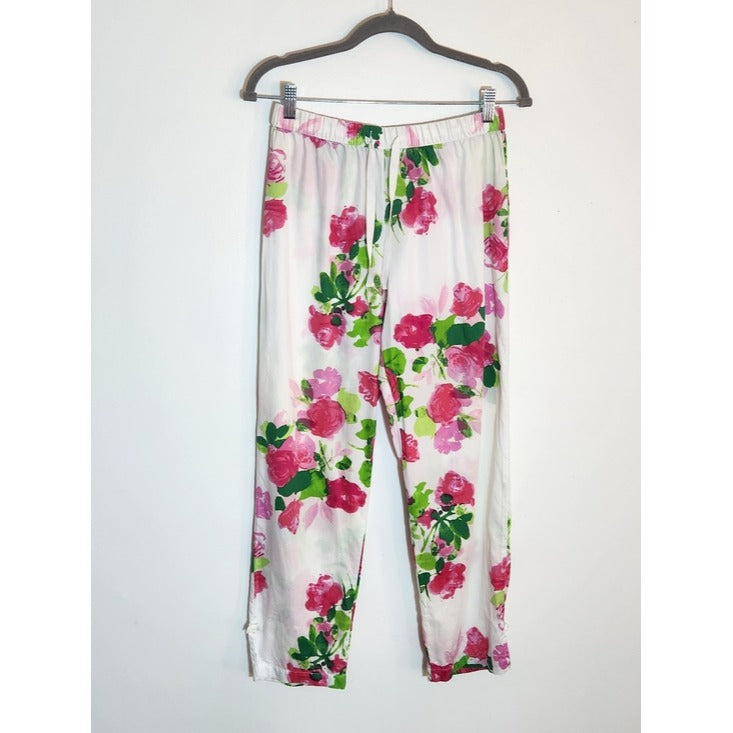 Kate Spade Pink Floral Cotton Pajama Set Size Small