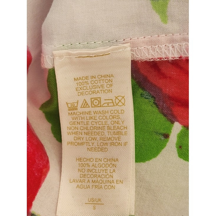Kate Spade Pink Floral Cotton Pajama Set Size Small