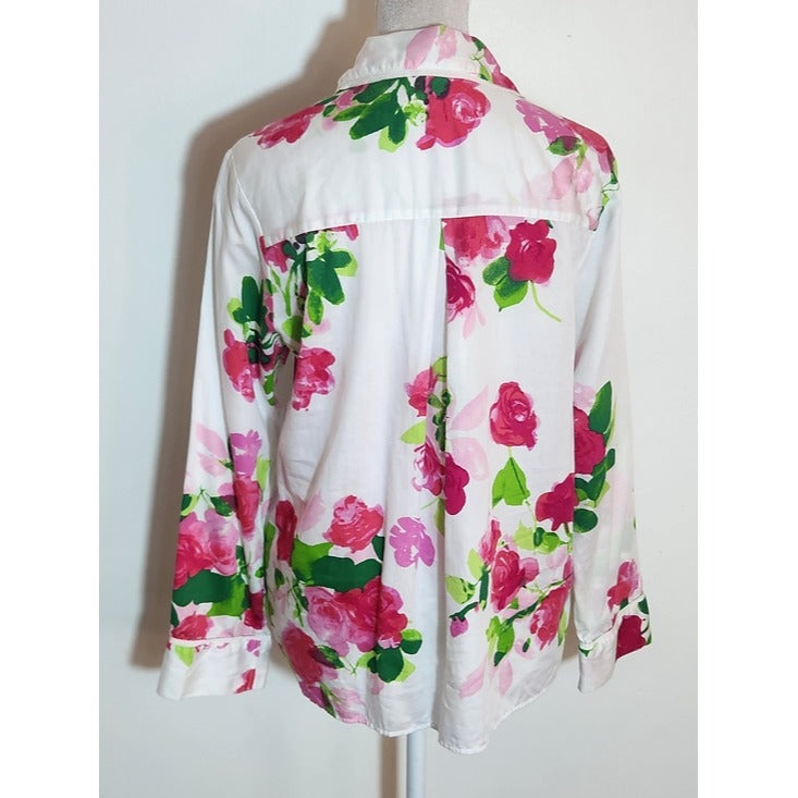 Kate Spade Pink Floral Cotton Pajama Set Size Small