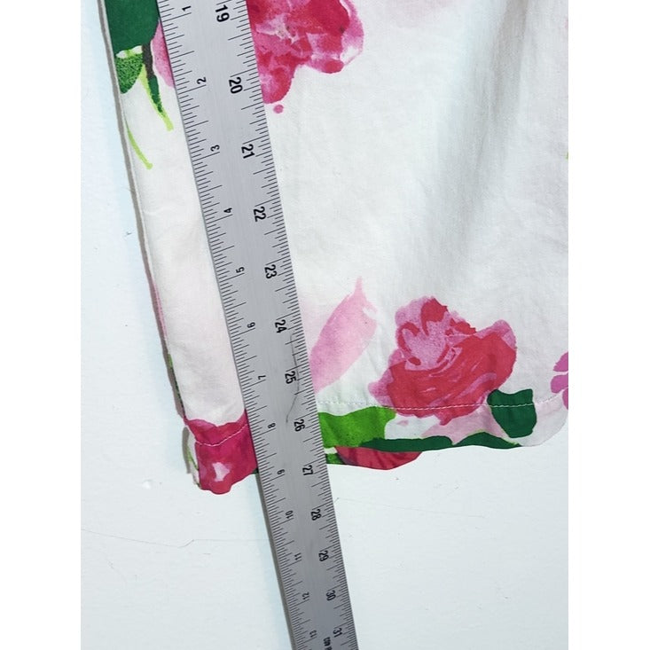 Kate Spade Pink Floral Cotton Pajama Set Size Small