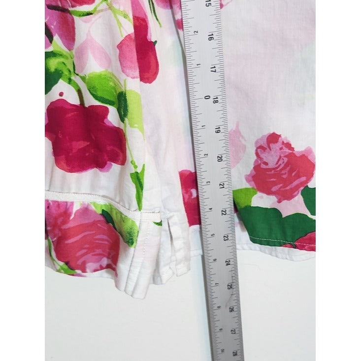 Kate Spade Pink Floral Cotton Pajama Set Size Small
